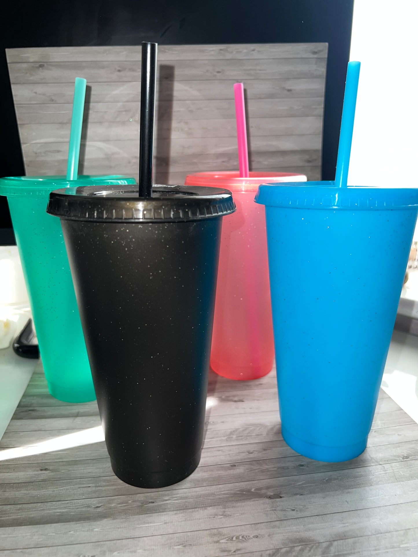 Vinyl Pattern Plastic Tumblers