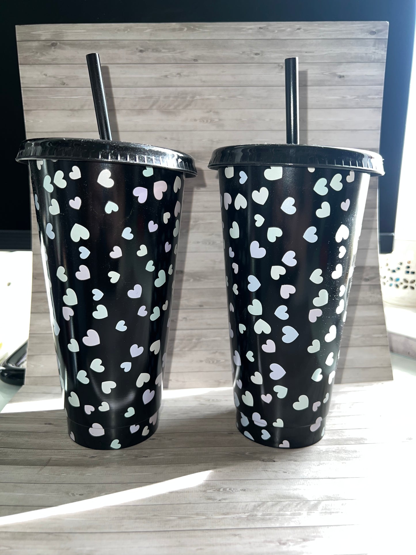 Vinyl Pattern Plastic Tumblers