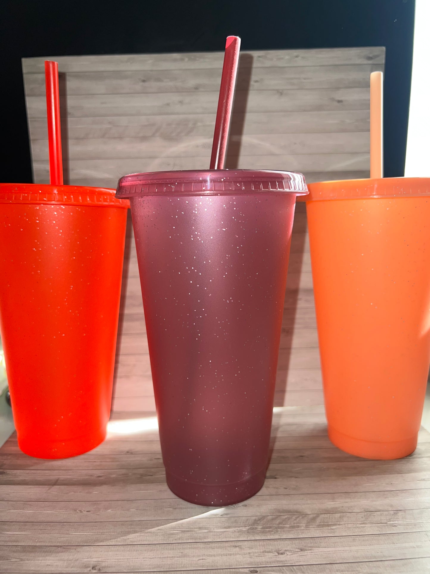 Vinyl Pattern Plastic Tumblers