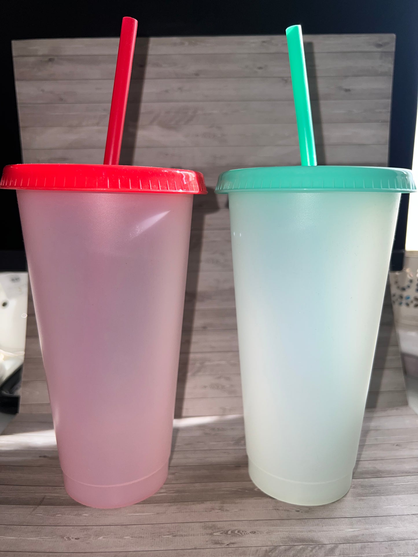 Vinyl Pattern Plastic Tumblers