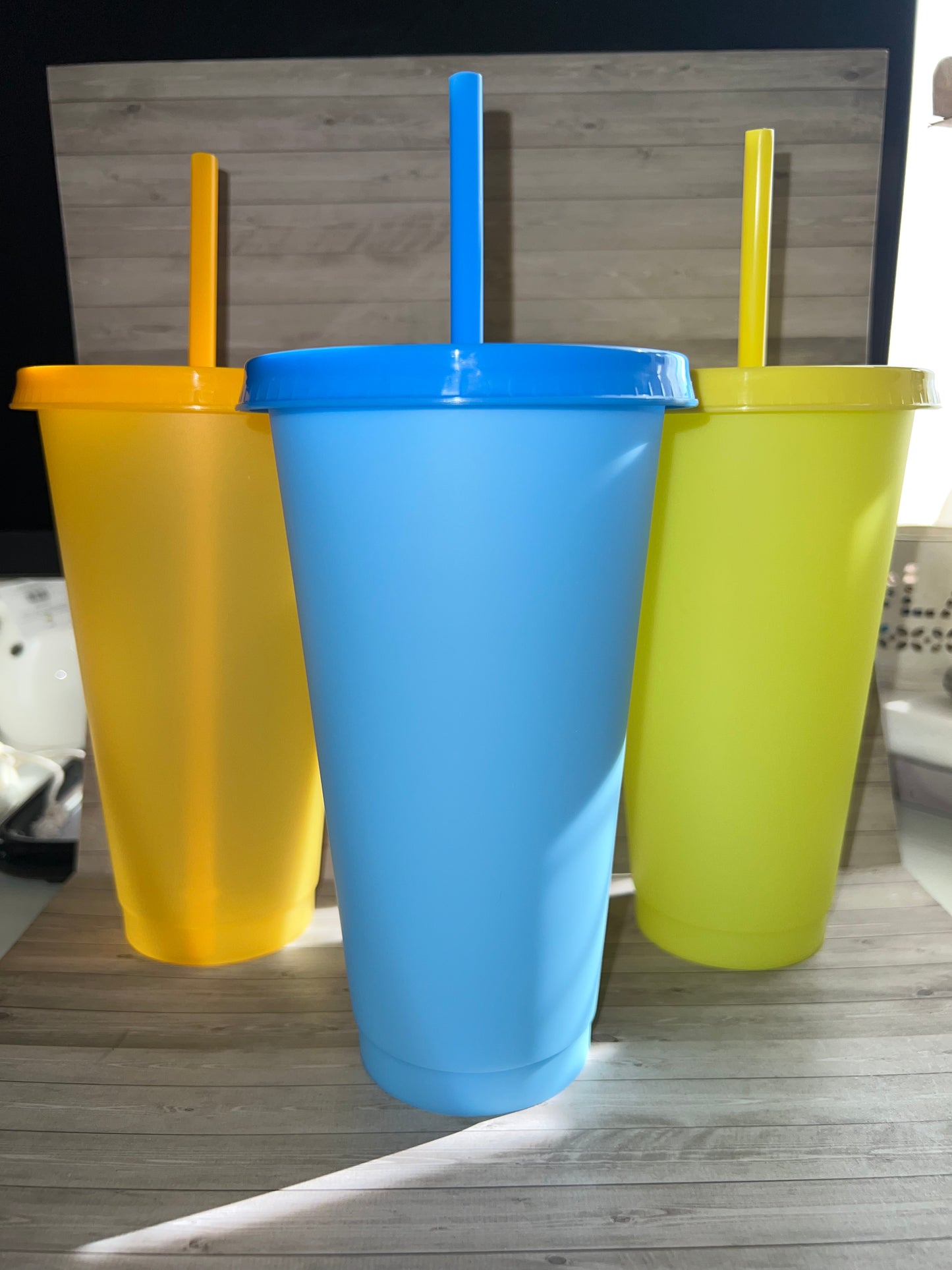 Vinyl Pattern Plastic Tumblers