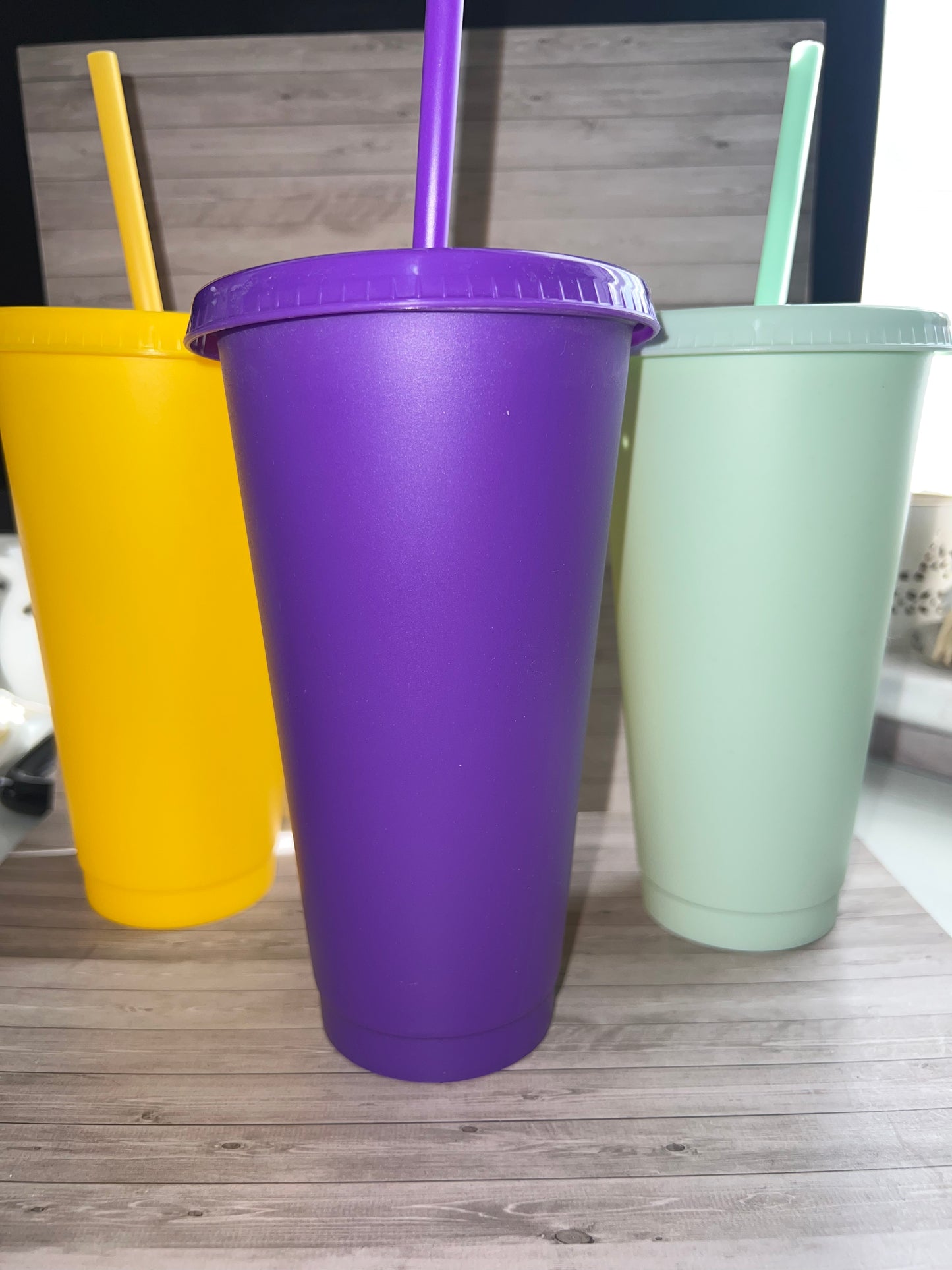 Vinyl Pattern Plastic Tumblers